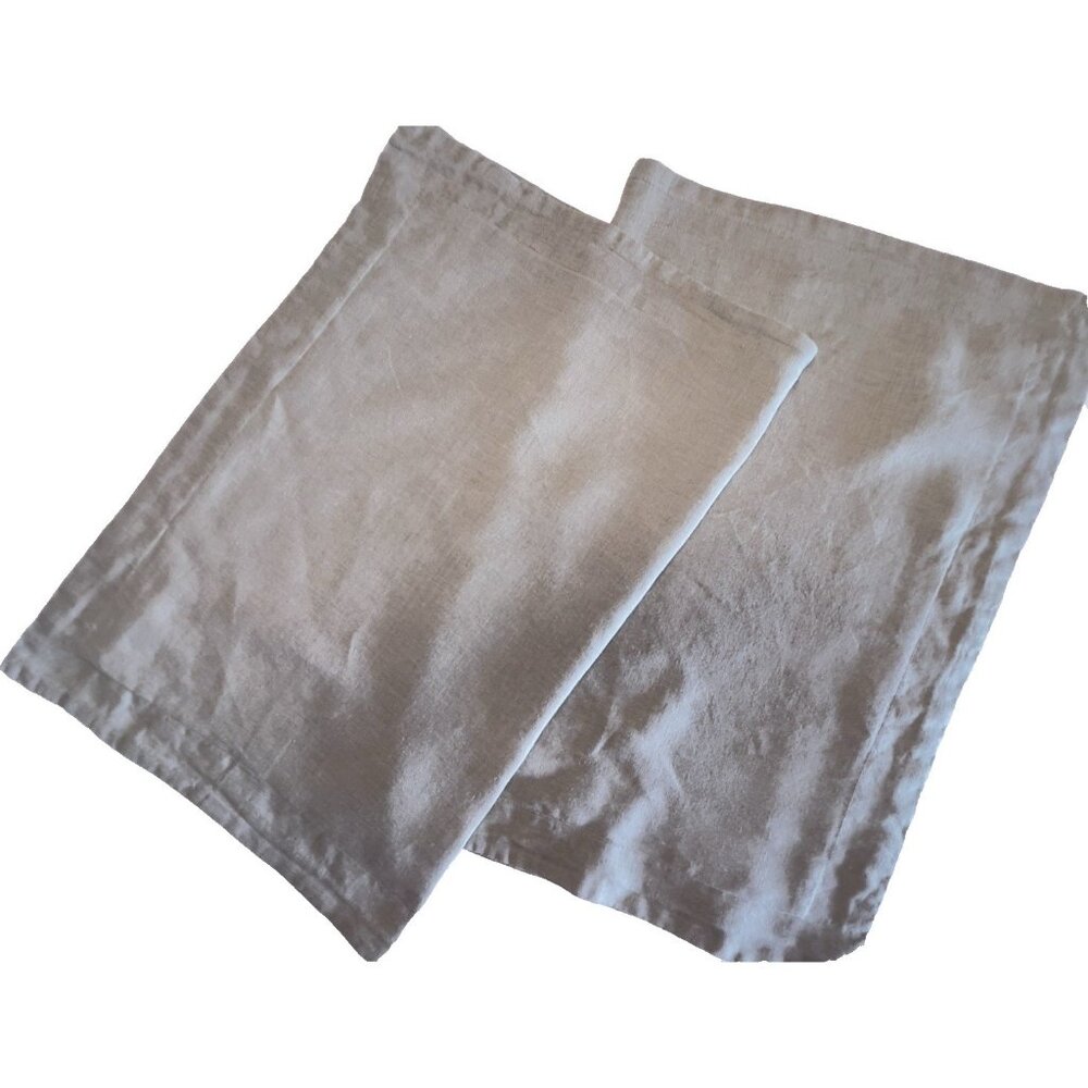RESTORATION HARDWARE Pillow Sham Stonewashed Belgian Linen Gray Pair Luxury Bed - Picture 6 of 12